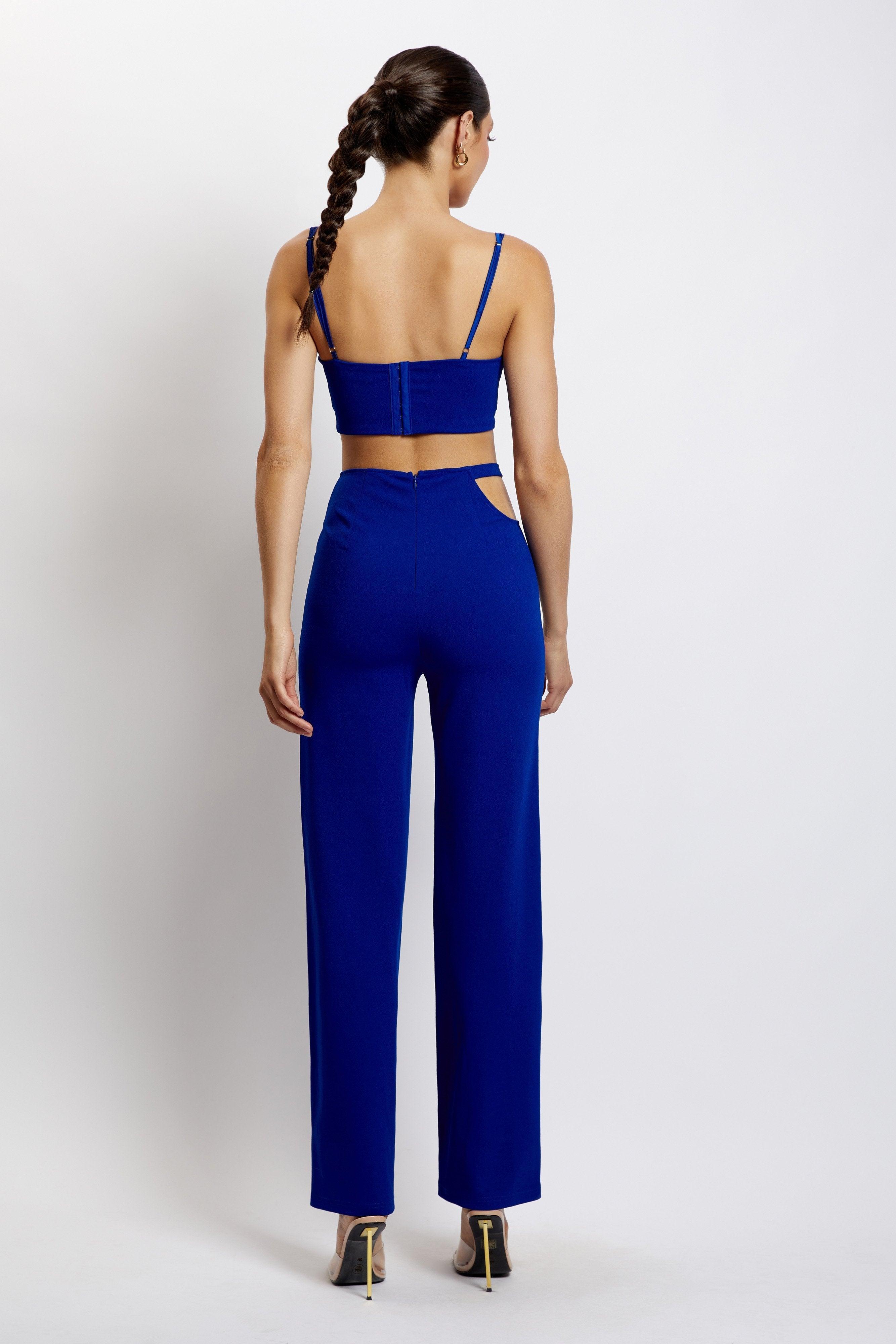 Blythe Double Strap Crop Top - Cobalt Blue Product Image