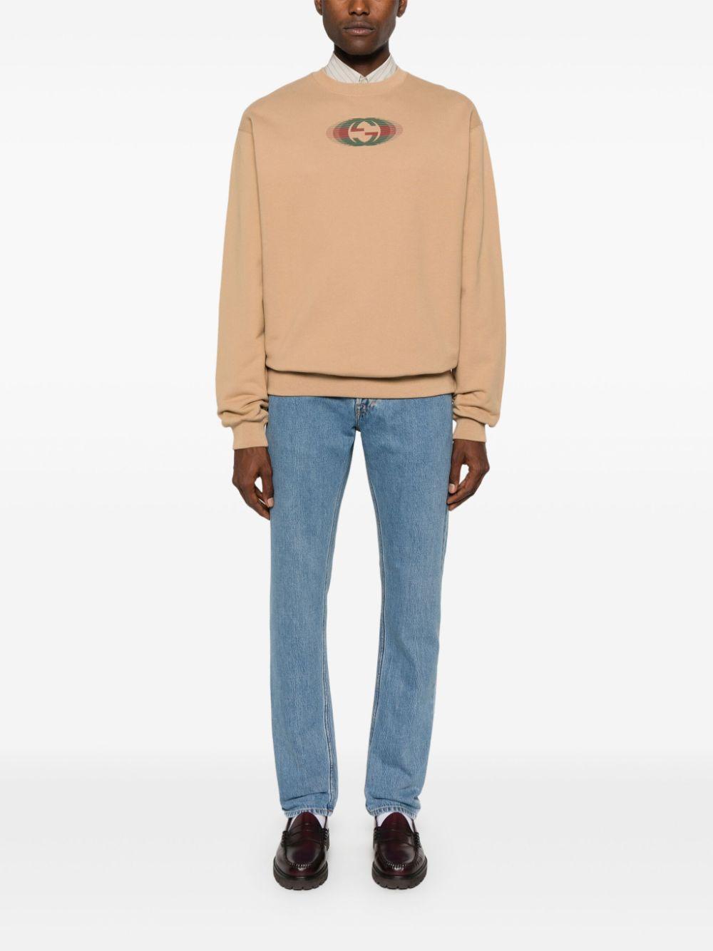 GUCCI Cotton Jersey Sweatshirt In Cream Product Image