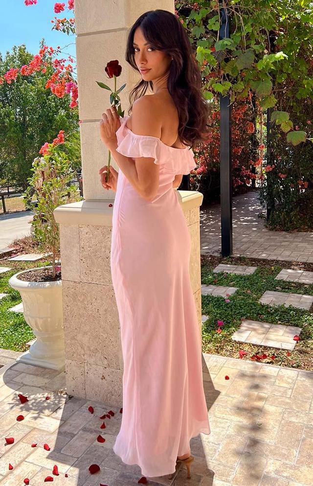 Bellflower Pink Chiffon Maxi Dress Product Image