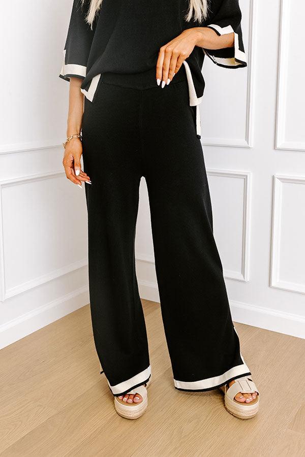 Uptown Cafe High Waist Knit Pants in Black Product Image