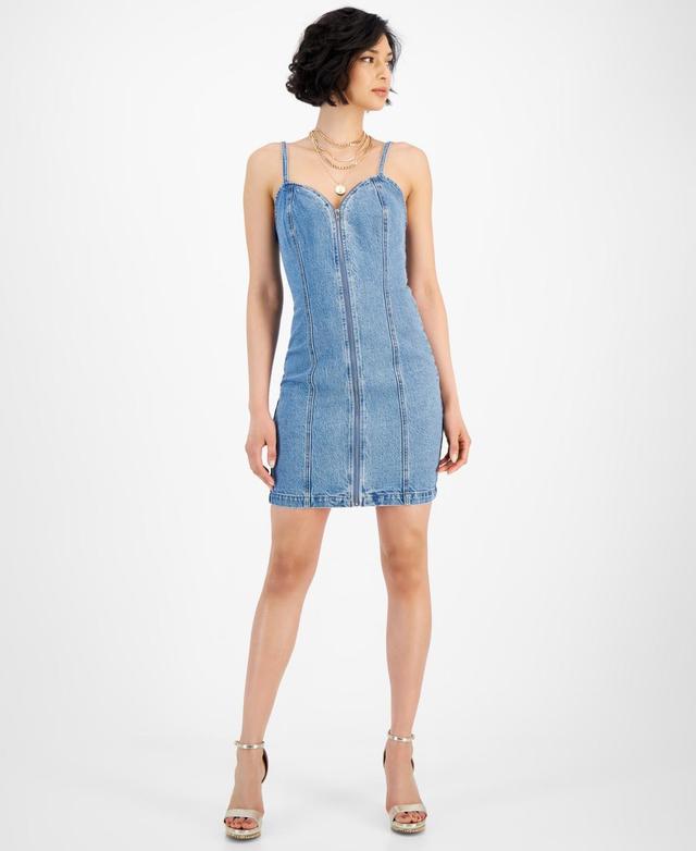 Women's Raye Zippered Denim Mini Dress Product Image