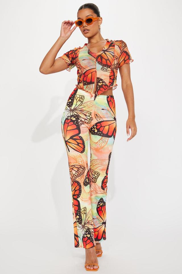 Butterfly Time Pant Set  - Orange/combo Product Image