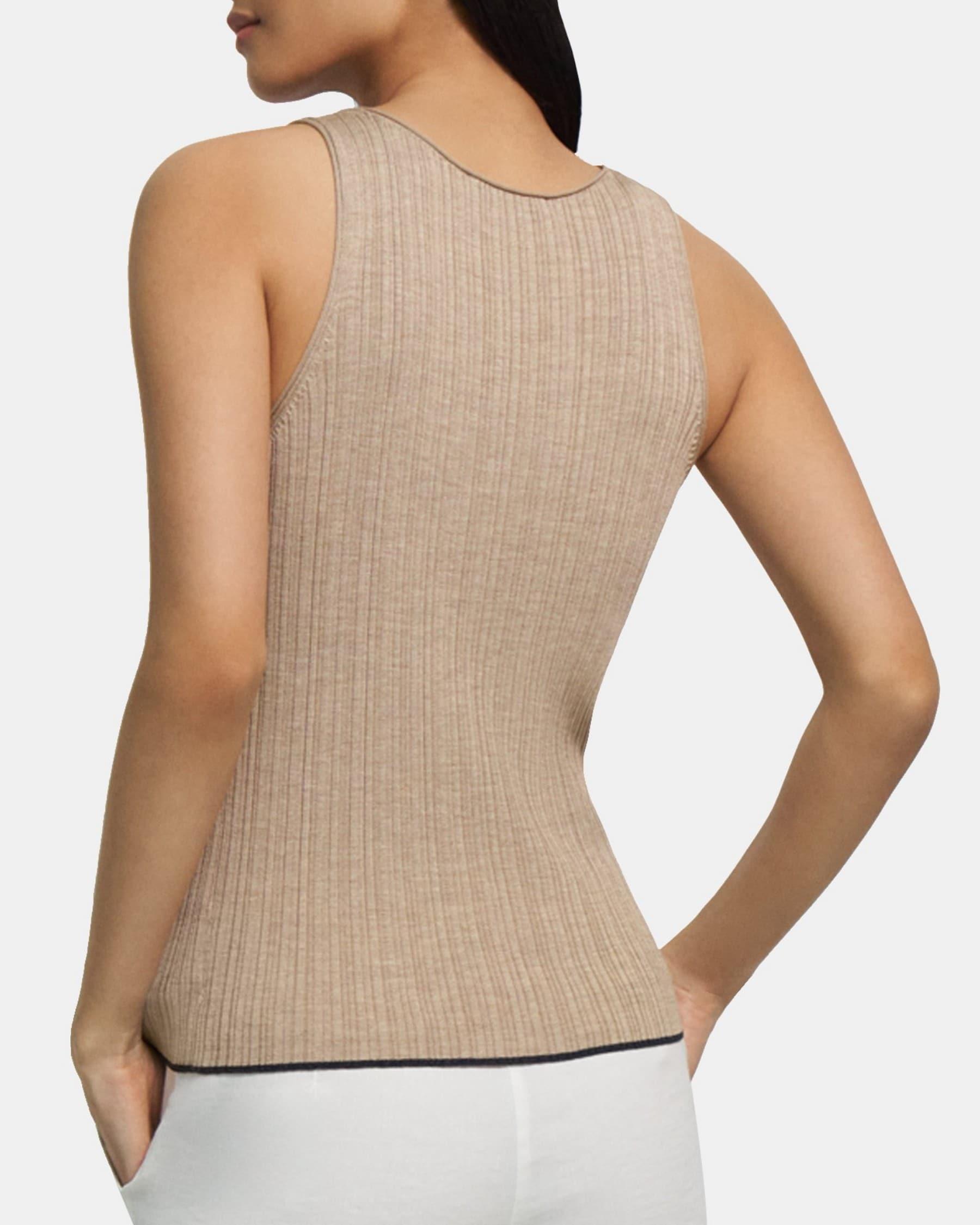 Ribbed Tank in Washable Silk Product Image