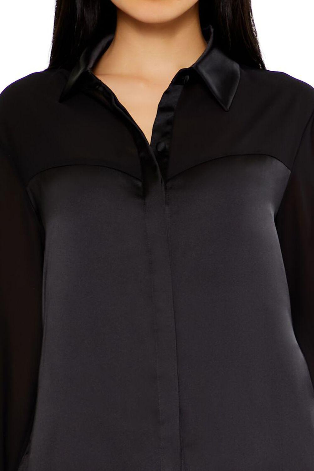 Oversized Sheer Button-Up Shirt | Forever 21 Product Image