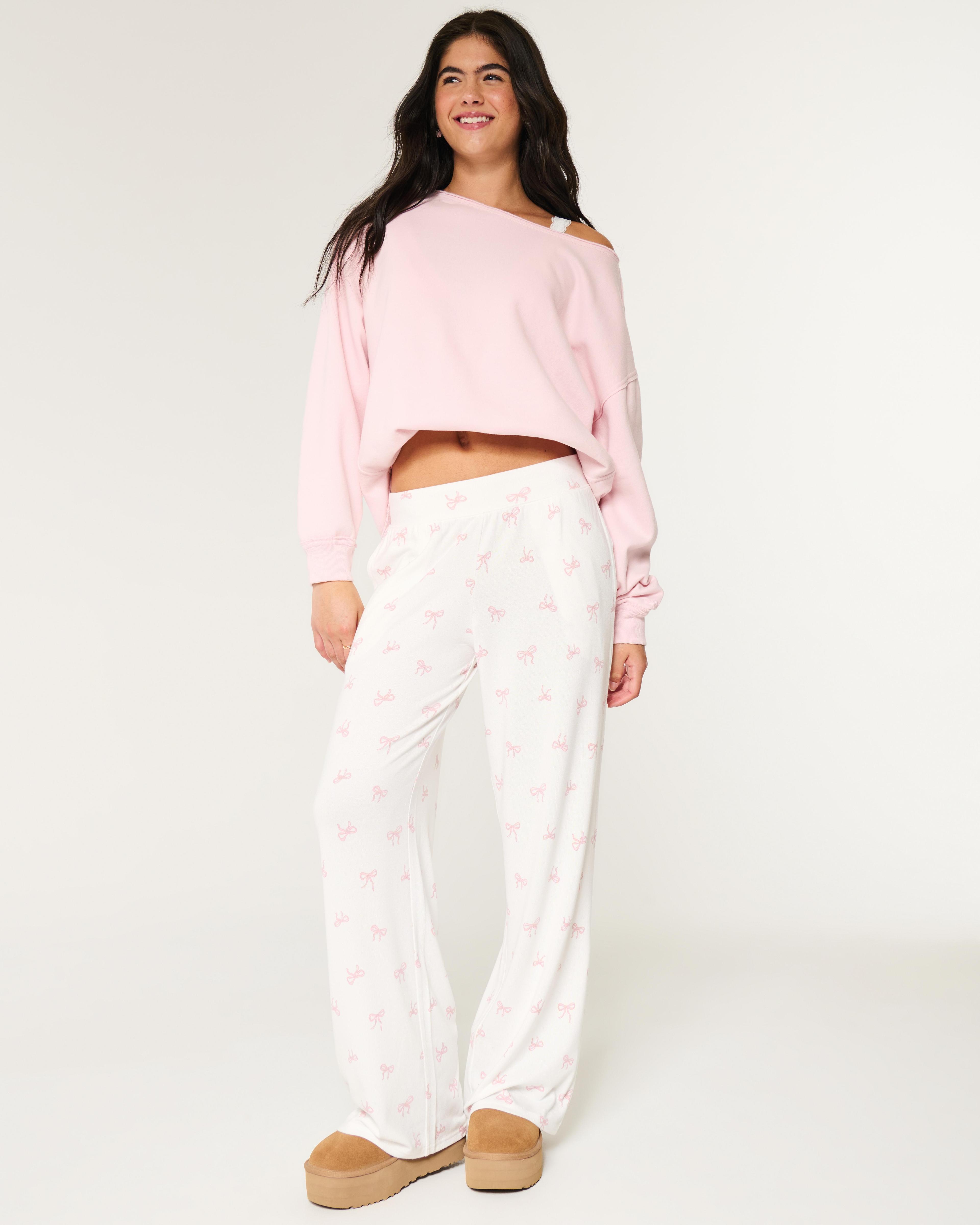 Cozy Wide-Leg Pajama Pants Product Image