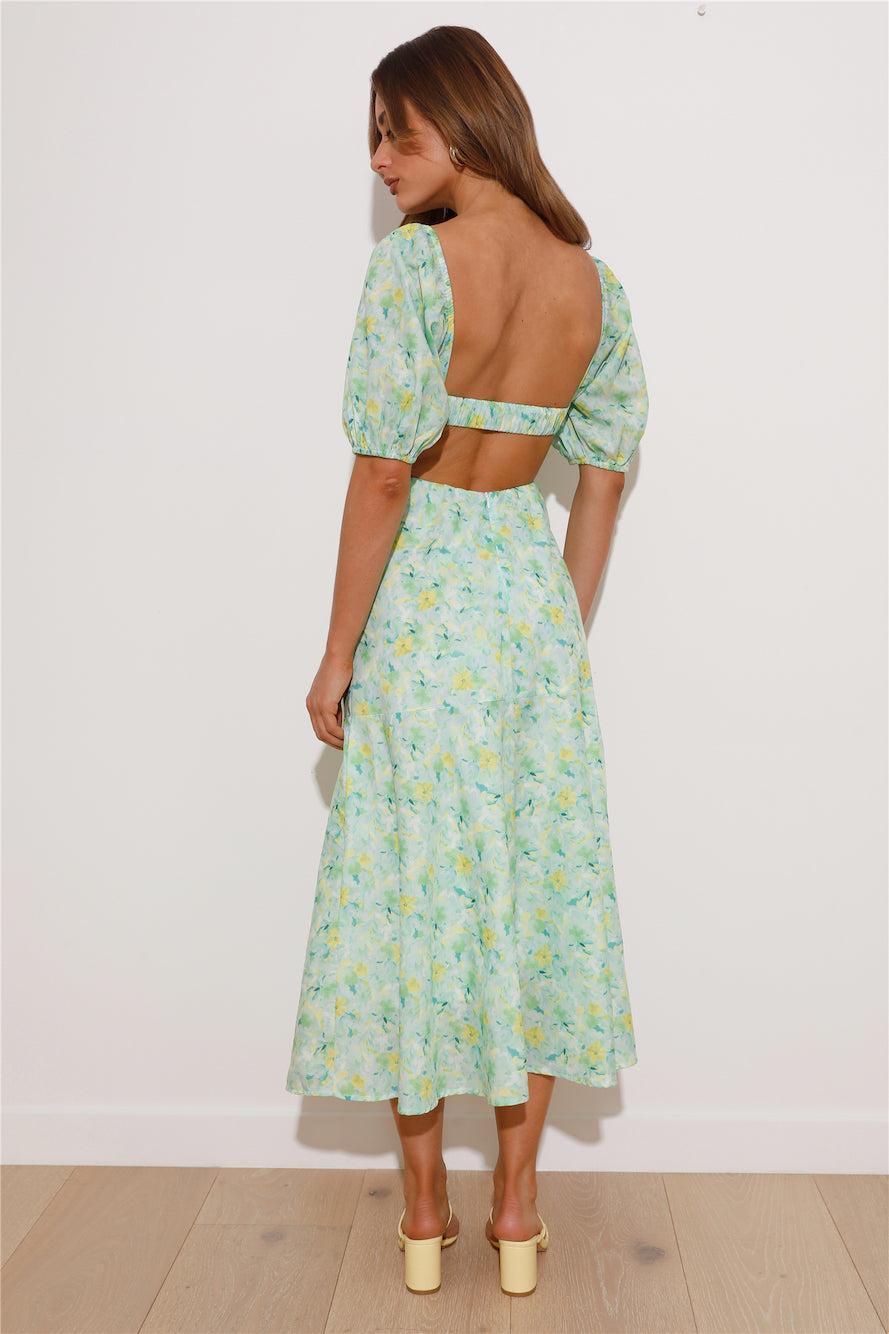 Brunch Day Midi Dress Green Product Image