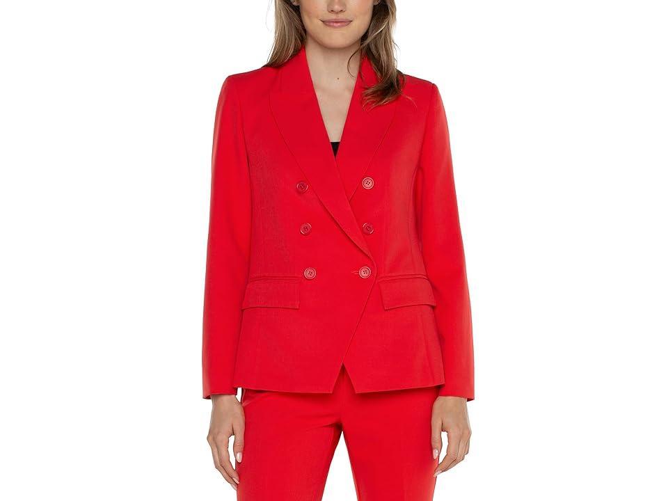 Liverpool Los Angeles Double Breasted Blazer Luxe Stretch Suiting (Lava Flow) Women's Jacket Product Image