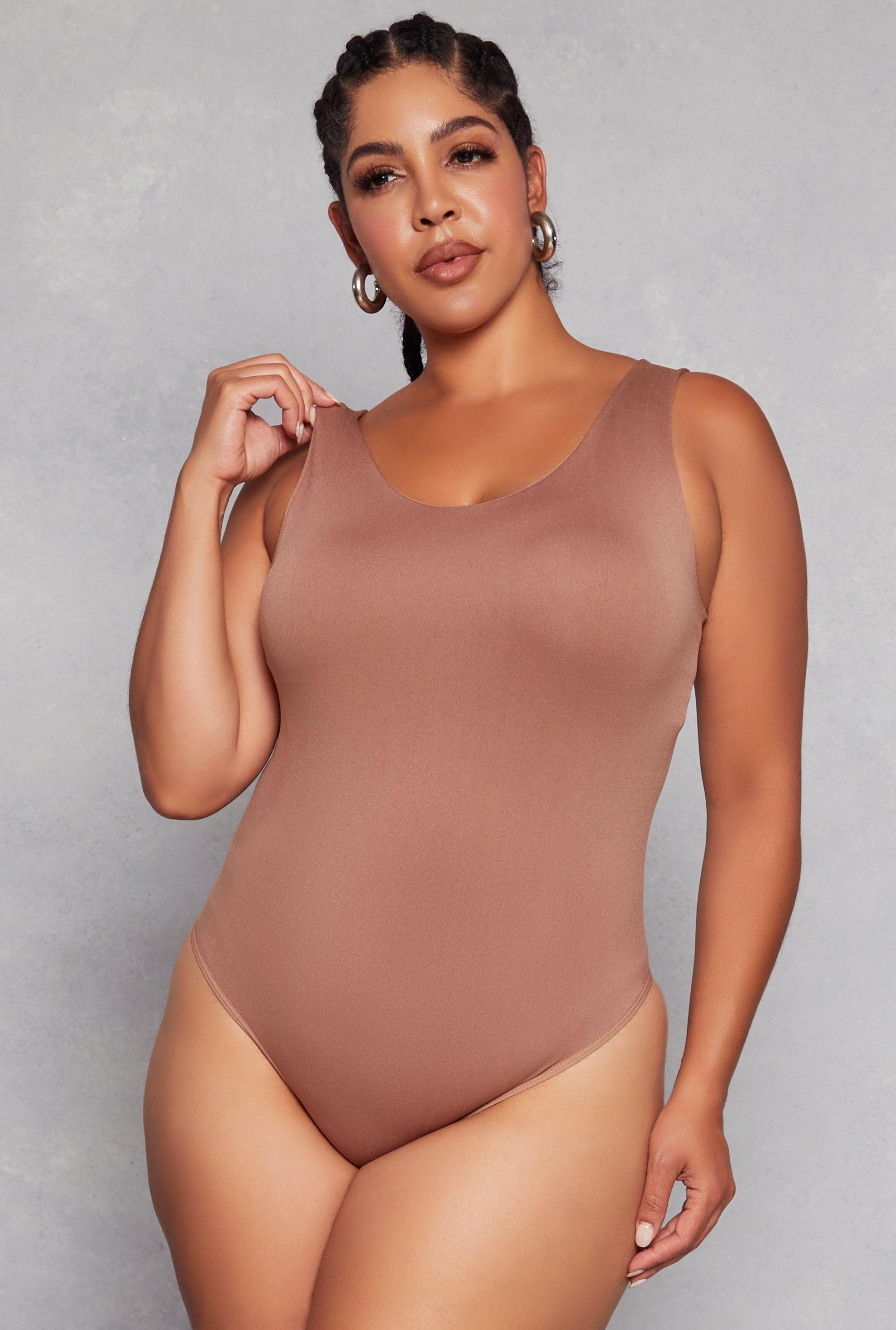 Womens Plus Size Seamless Scoop Neck Tank Bodysuit Product Image