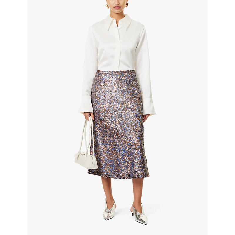 Sequined Wool-blend Midi Skirt In Multi Product Image