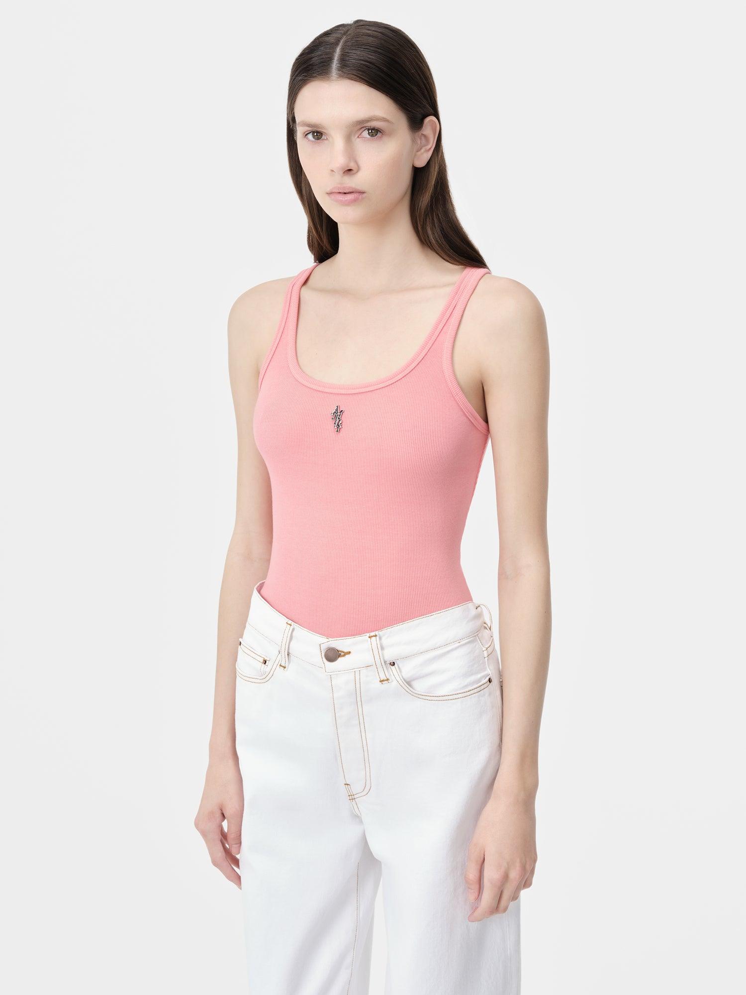 WOMEN - WOMEN'S AMIRI STACKED RIBBED TANK - Flamingo Pink Female Product Image