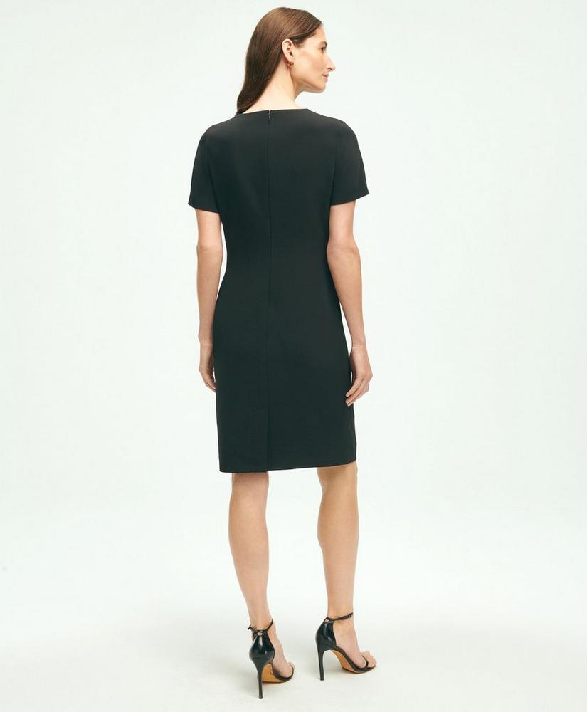 Short-Sleeve Fine Twill Crepe Dress Product Image