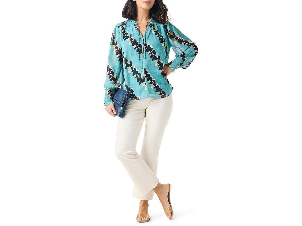 NIC+ZOE Rolling Reef Top (Aqua Multi) Women's Clothing Product Image