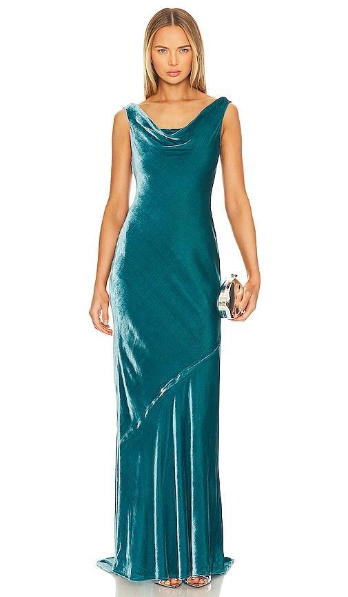 Womens Asher Draped Velvet Gown Product Image