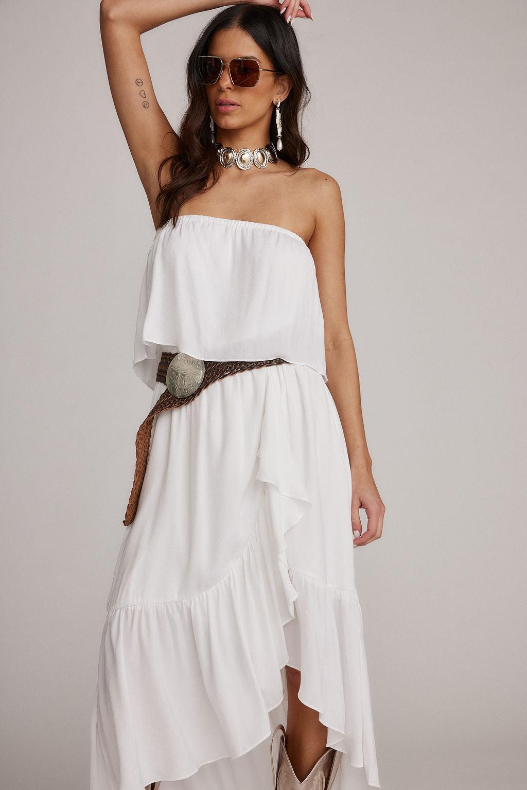 Rosie White Strapless Dress Product Image