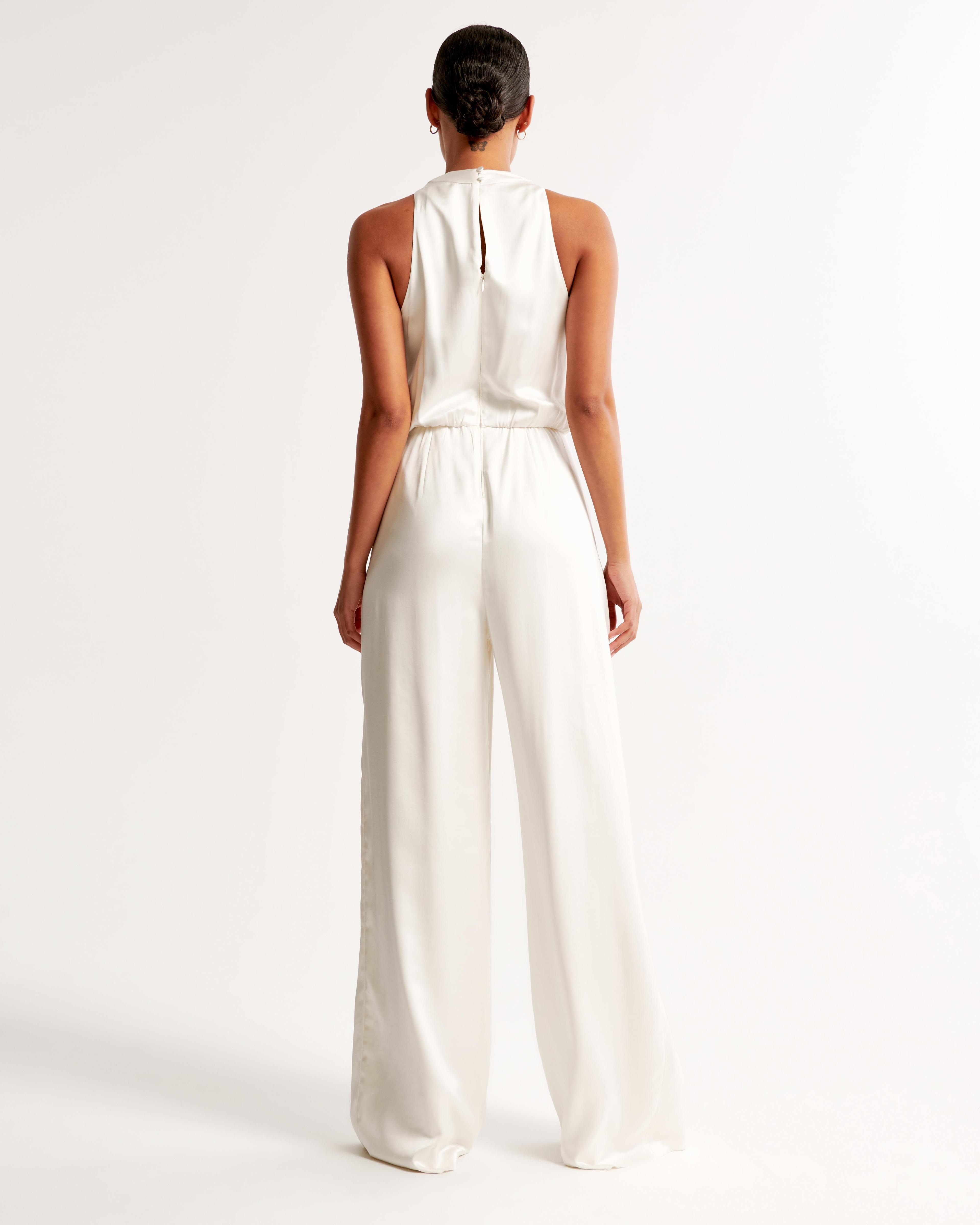 High-Neck Draped Jumpsuit Product Image