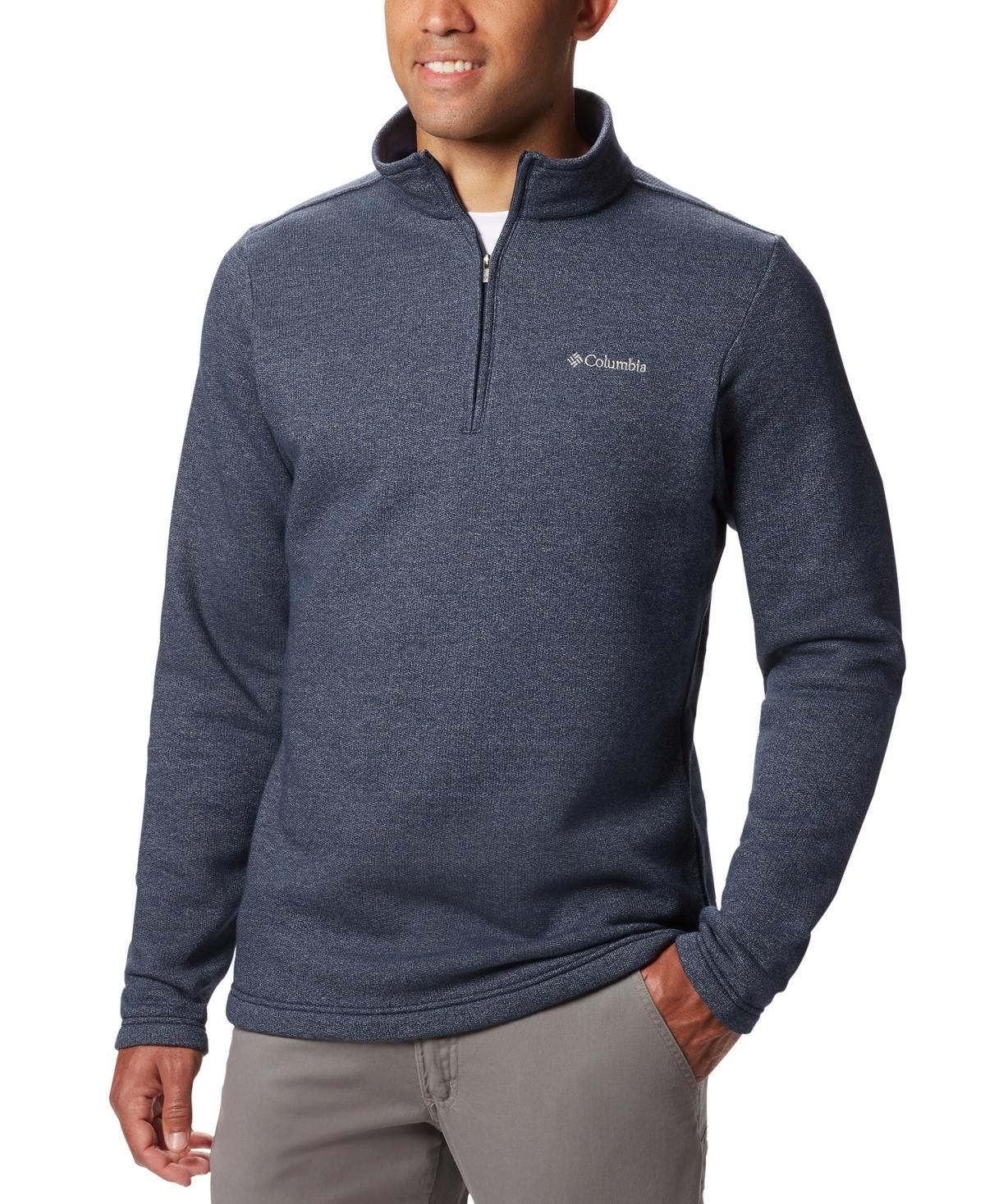 Mens Columbia Hart Mountain Fleece Quarter-Zip Pullover Dark Grey Product Image