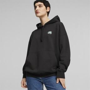 PUMA DOWNTOWN Women's Oversized Graphic Hoodie Product Image