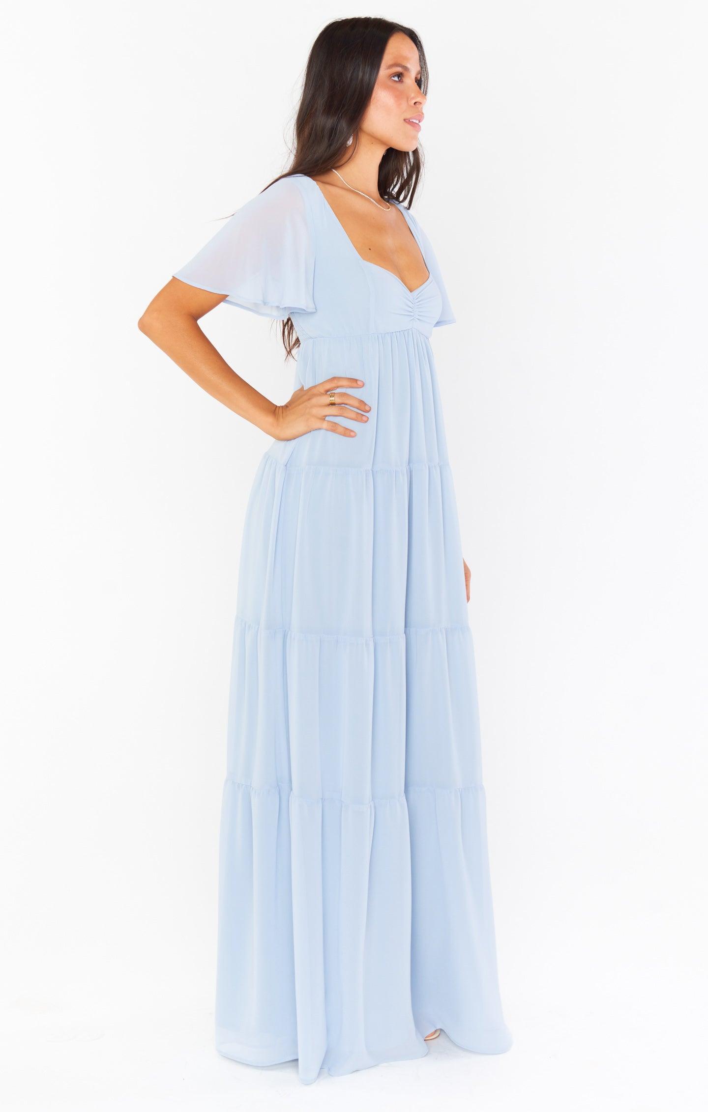 Nicole Maxi Dress ~ Steel Blue Chiffon Product Image