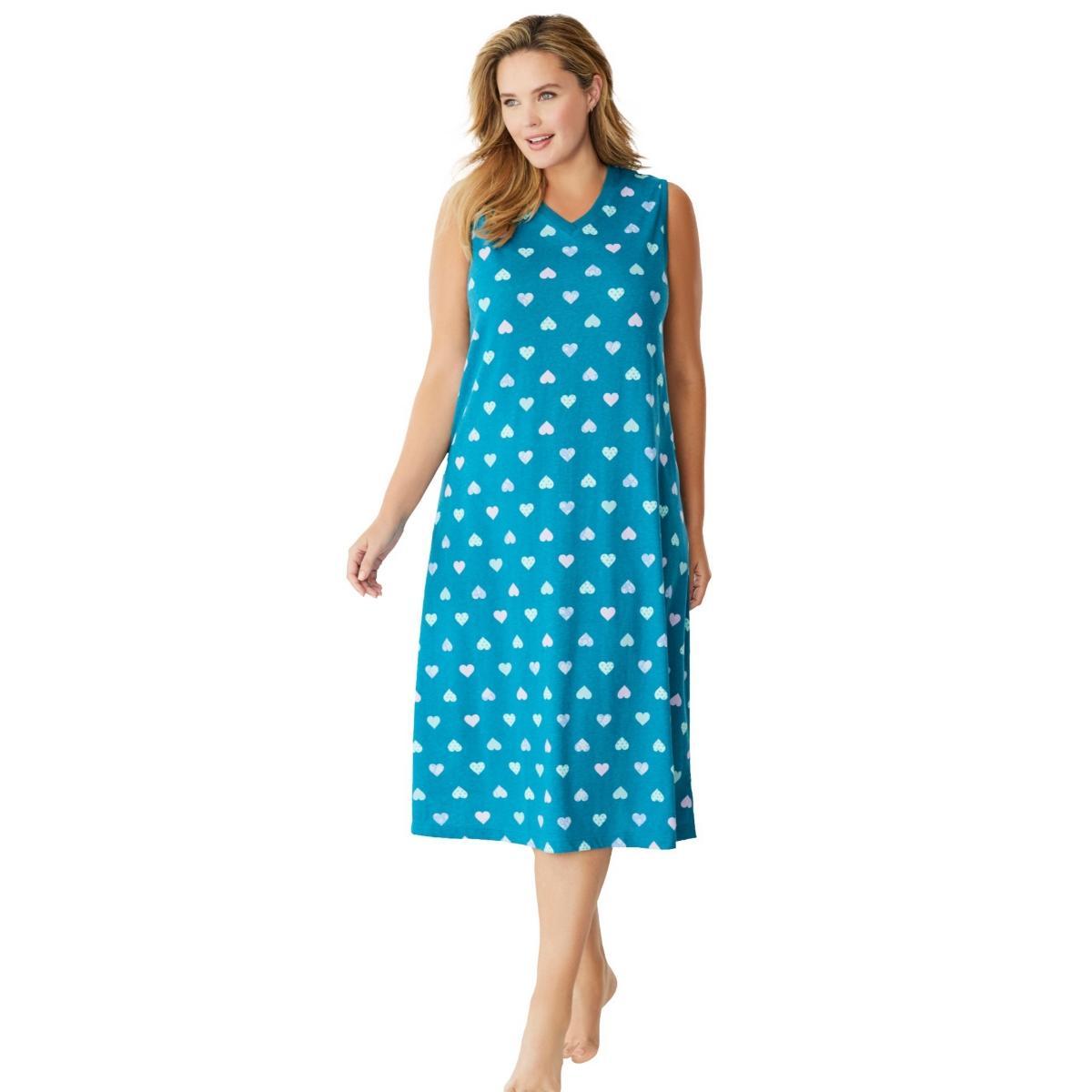 Dreams & Co. Womens Long Sleeveless Sleepshirt Product Image