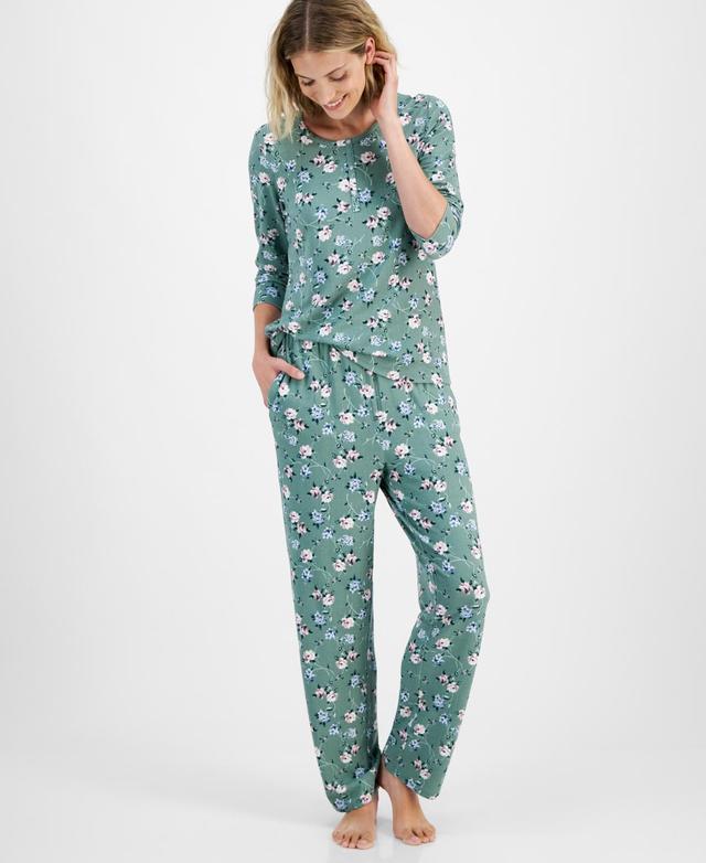 Charter Club Womens 2-Pc. Printed Long-Sleeve Pajamas Set, Created for Macys Product Image