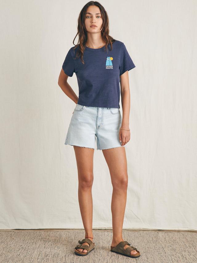 Surfrider Sunwashed Cropped Tee - Dune Navy Female Product Image