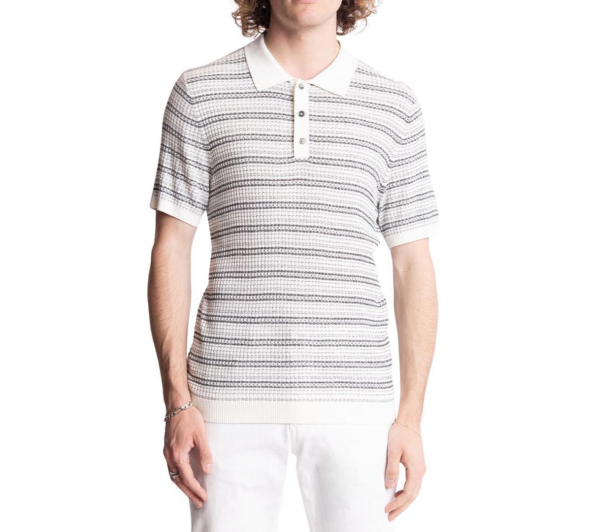 Paisley & Gray Mens Slim Fit Striped Short Sleeve Polo Shirt Product Image