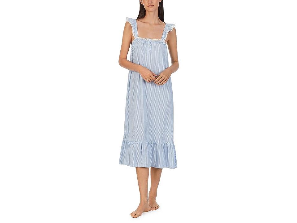 Lauren Ralph Lauren Sleeveless Ruffle Maxi Gown Stripe) Women's Pajama Product Image