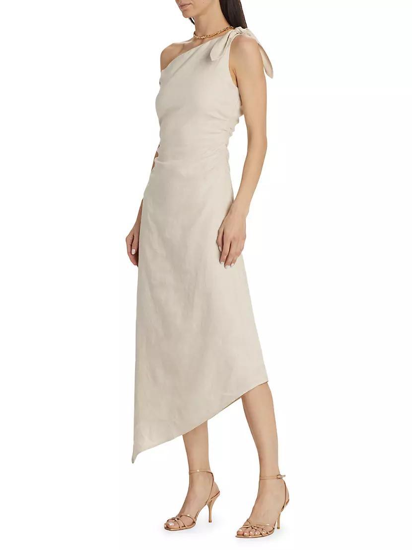 Affogato Linen Tie-Shoulder Maxi Dress Product Image