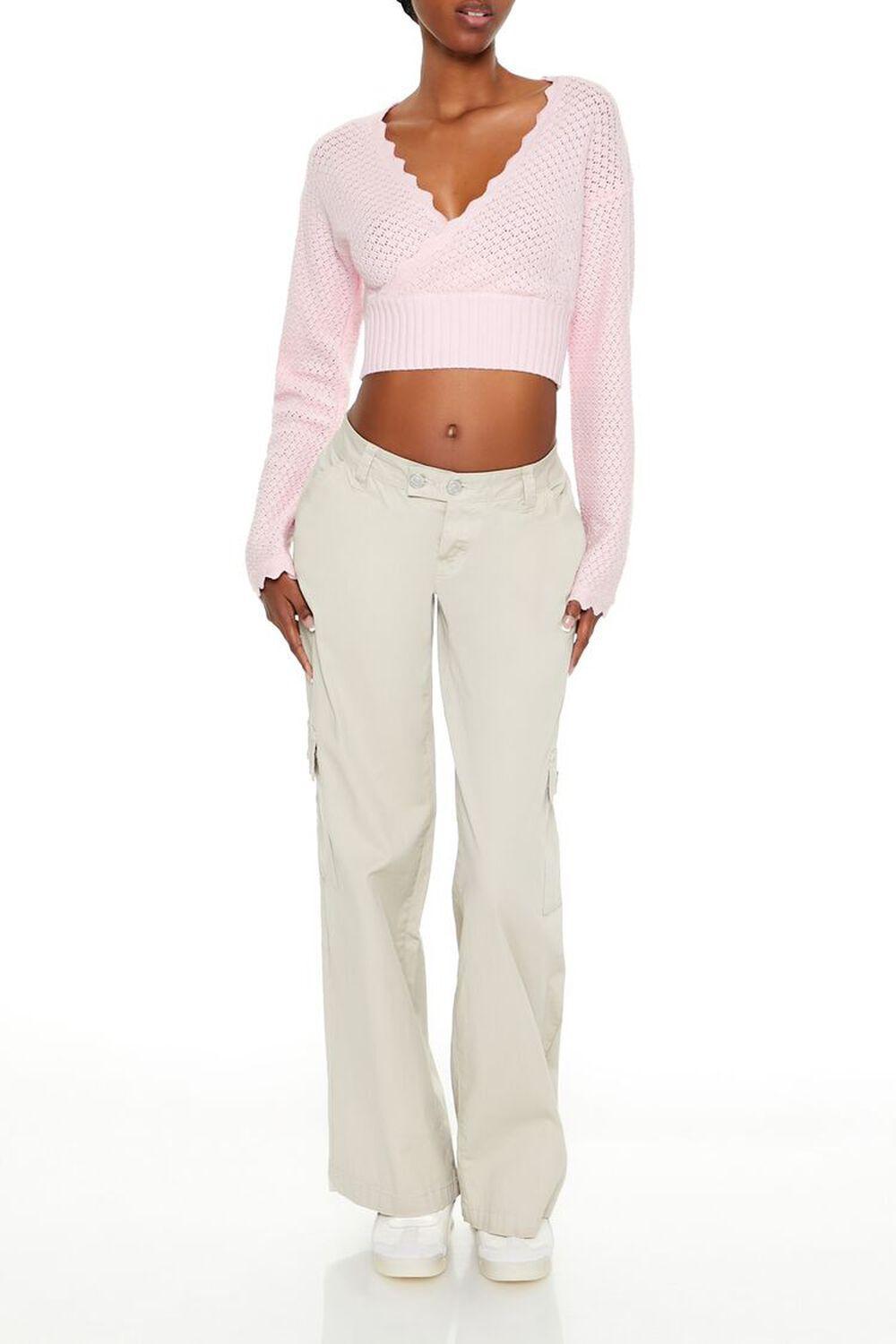 Pointelle Knit Cropped Sweater | Forever 21 Product Image