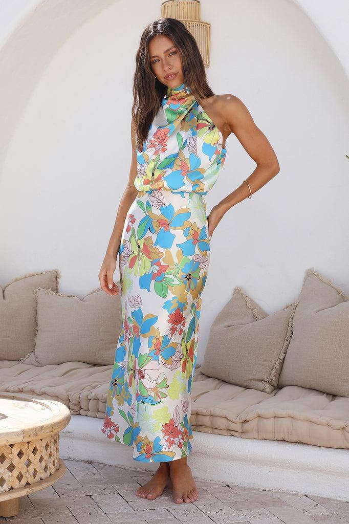 Garden Orchid Maxi Dress Blue Product Image