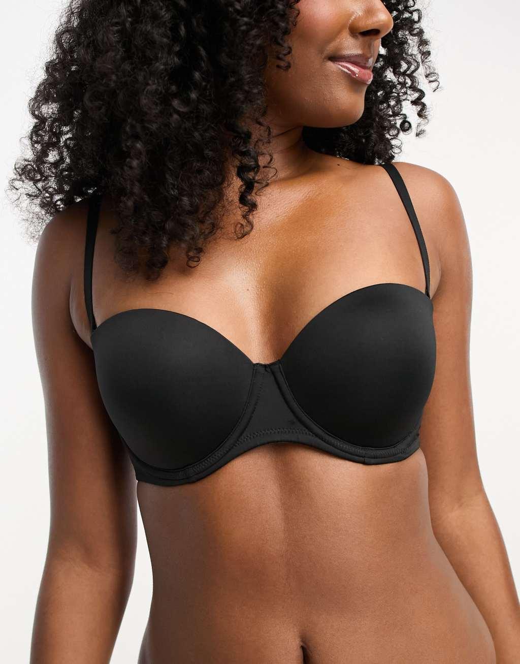 ASOS DESIGN molded multiway strapless bra in black Product Image