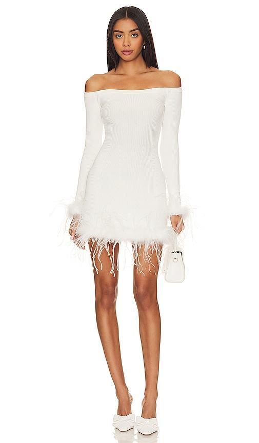 Lovers and Friends Ellerie Feather Knit Mini Dress in Black. - size S (also in M, XS) Product Image