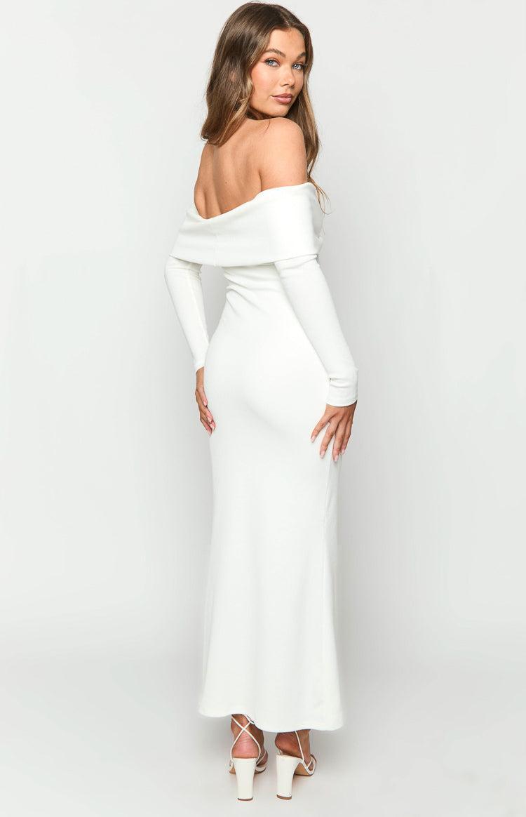 Tuesday White Long Sleeve Maxi Dress Product Image