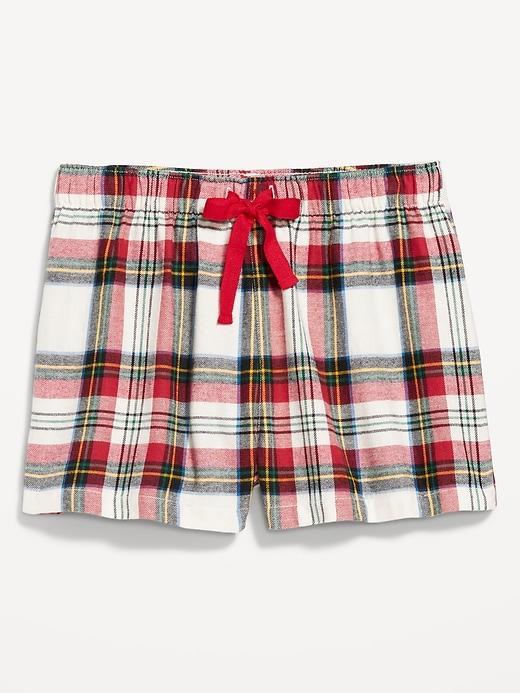 Mid-Rise Flannel Pajama Short for Women Product Image