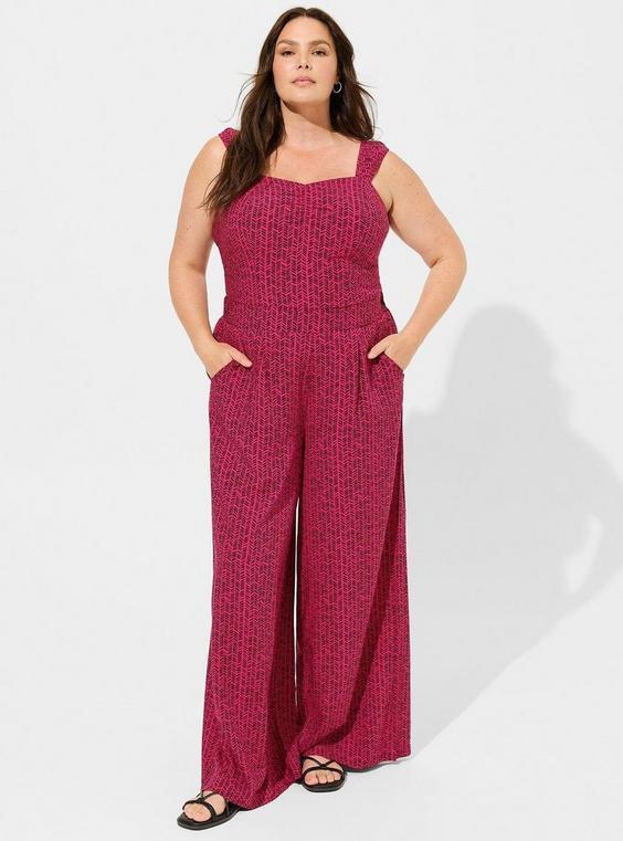 High-Rise Wide-Leg Pull On Challis Wide Leg Pant product image