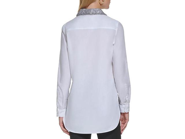 Calvin Klein Boyfriend Tunic with Sequin (White) Women's Clothing Product Image