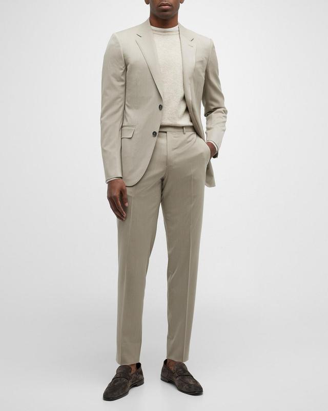 Mens Solid Wool Twill Suit Product Image