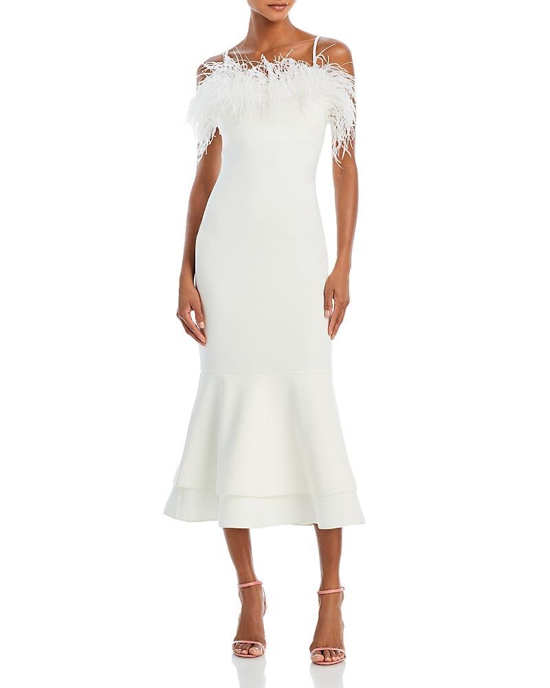 Womens Feather Midi Aurora Dress Product Image