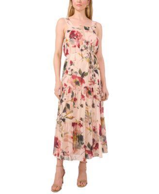 CeCe Womans Floral-Print Tiered Maxi Dress product image