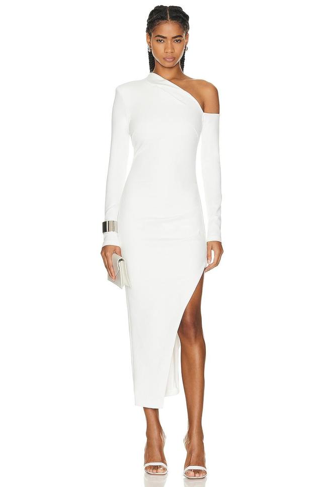 NICHOLAS Shiloh Cold Shoulder Midi Dress in Cream Product Image