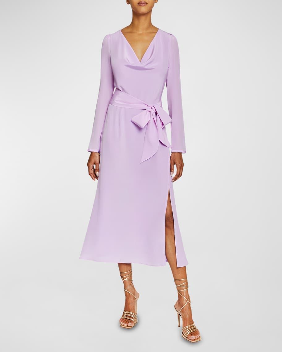 Piper Cowl-Neck Silk Crepe De Chine Midi Dress Product Image