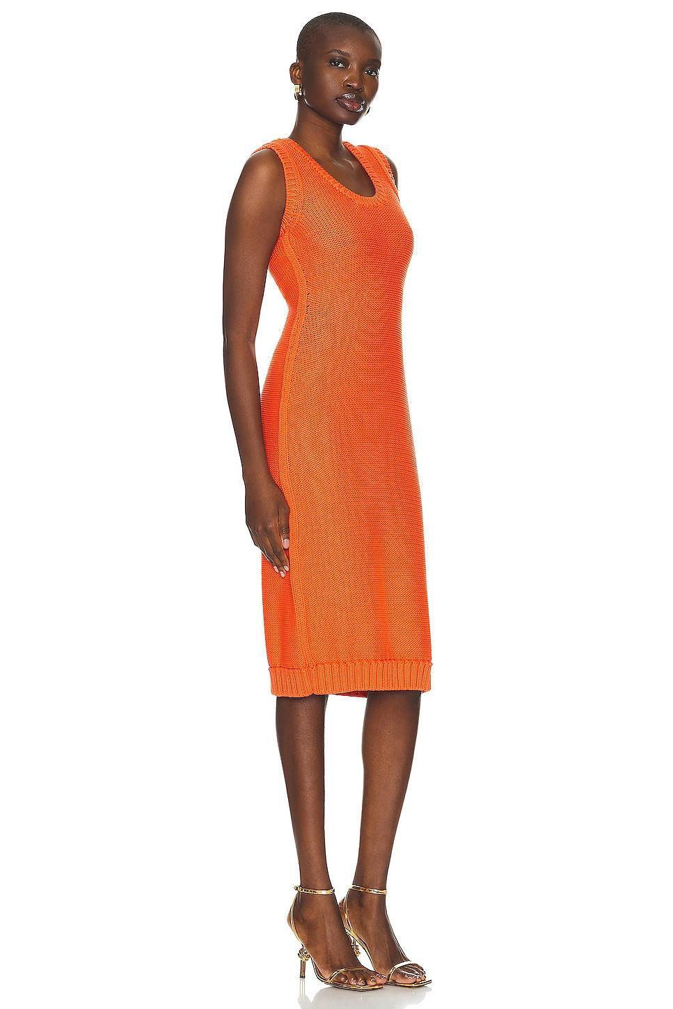 Ferragamo U Neck Dress Orange. (also in L, M, XS). Product Image