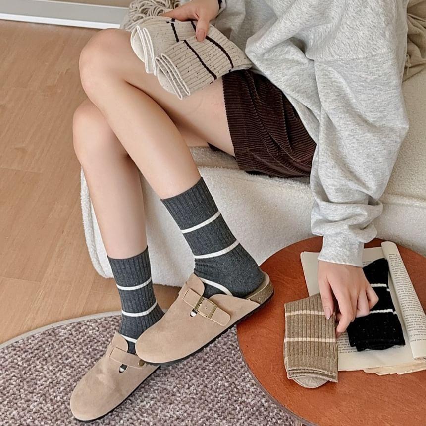 Striped Ribbed Socks Product Image