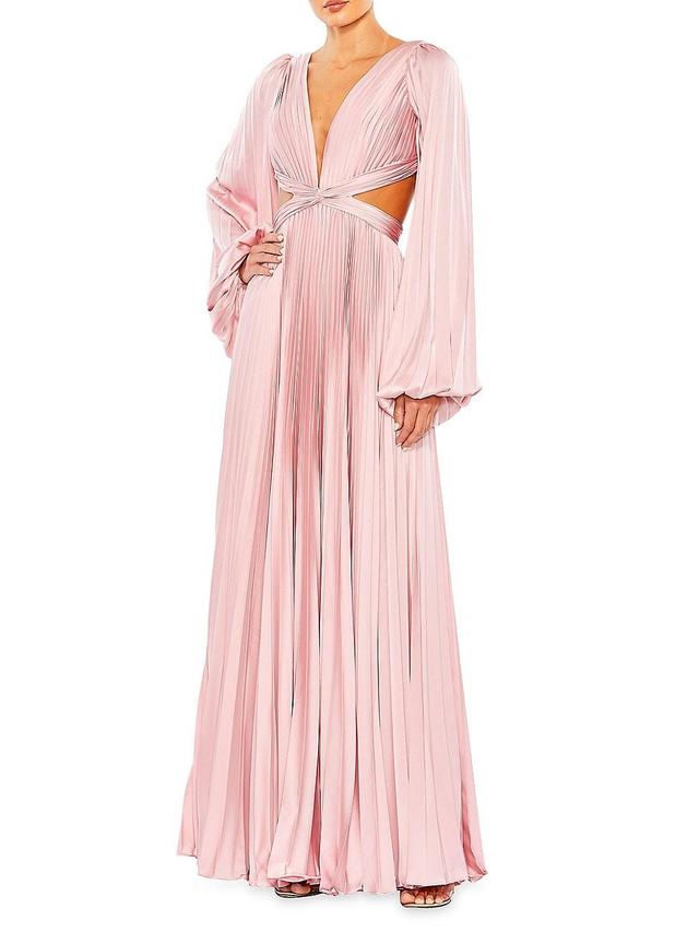 Womens Satin V-Neck Gown Product Image