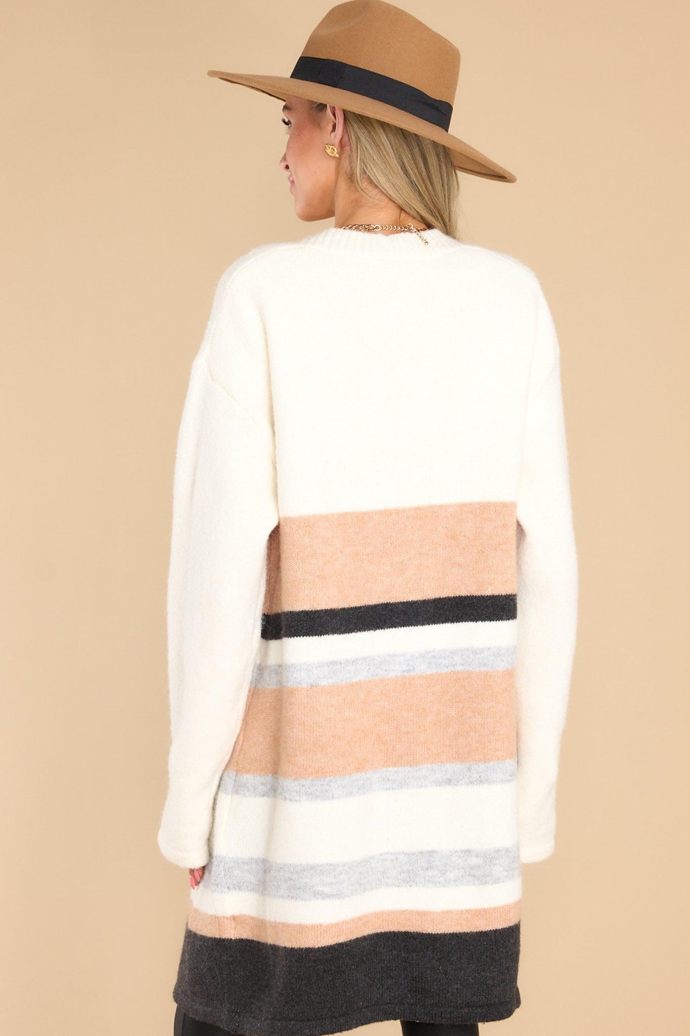 Peace Offering Ivory Multi Striped Cardigan Product Image