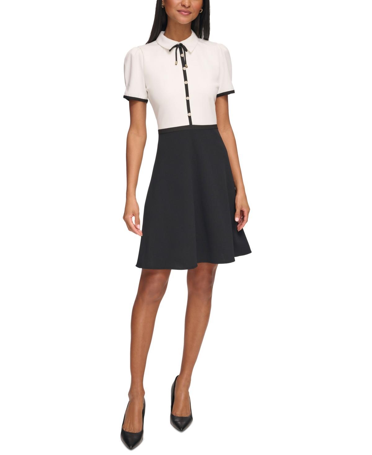 Women's Collared Contrast-Trim Dress Product Image