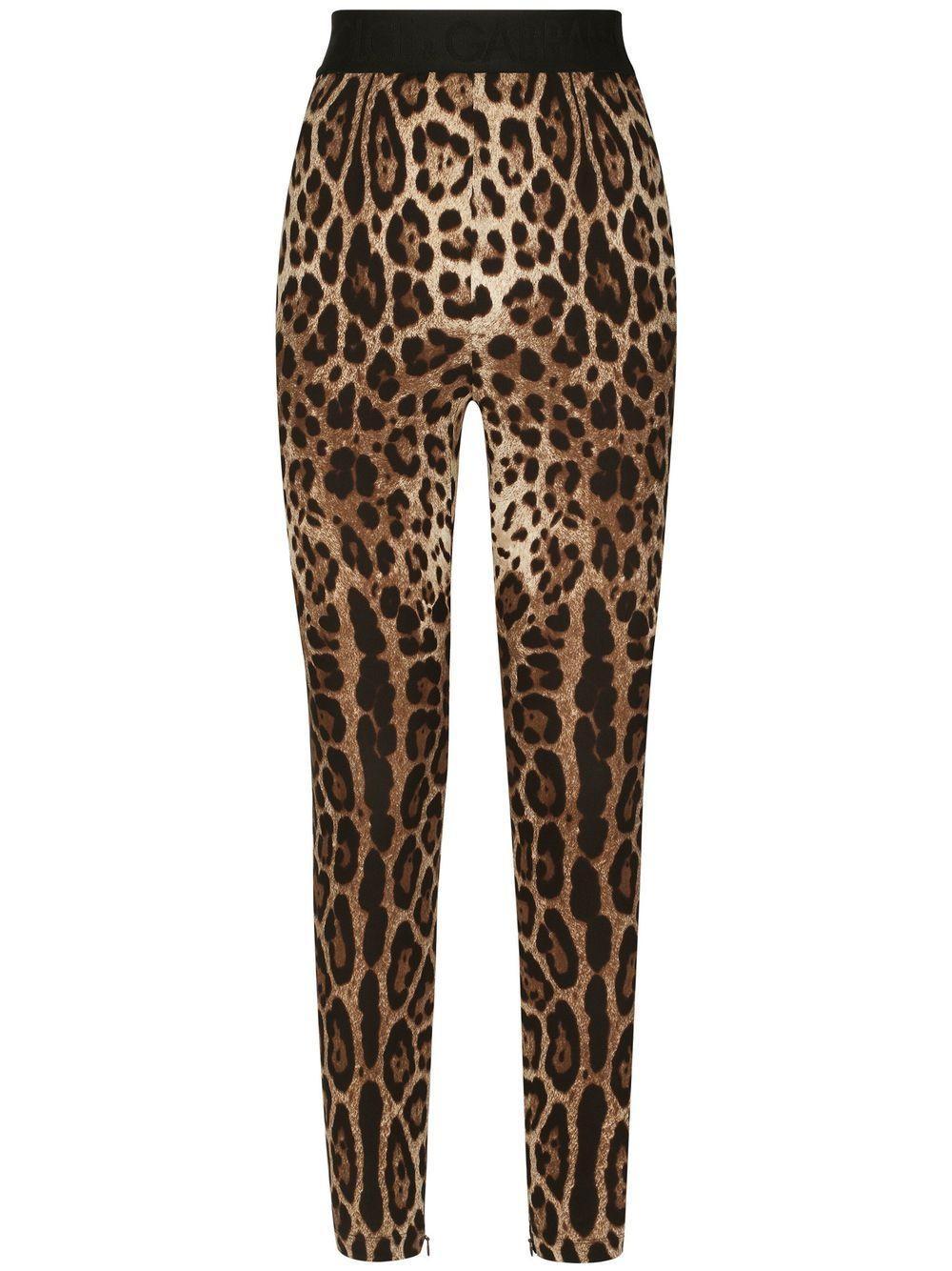 DOLCE & GABBANA Leggings In Charmeuse With Leopard Print In Leo New Product Image