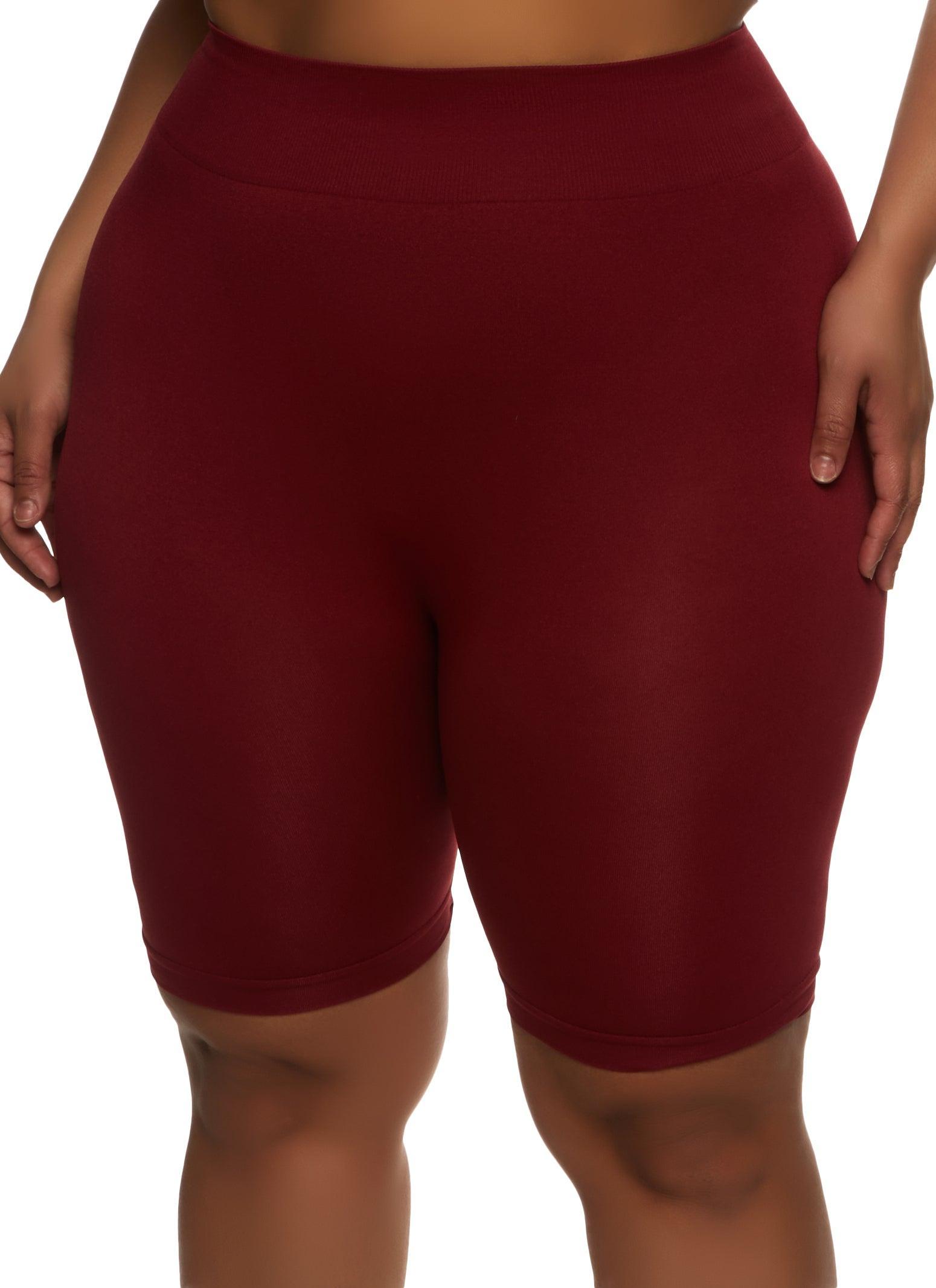 Womens Plus Size High Waist Seamless Bike Shorts Product Image