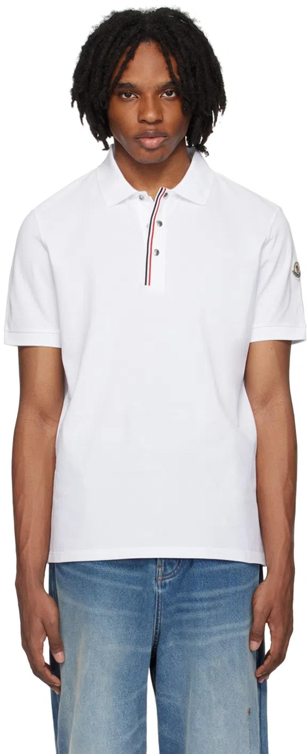 White Press-stud Polo In White 002 Product Image