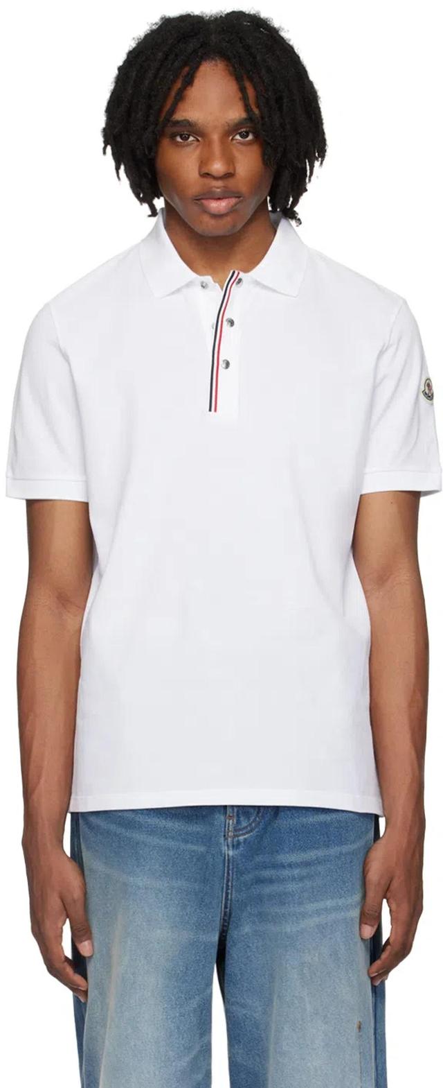 White Press-stud Polo In White 002 Product Image